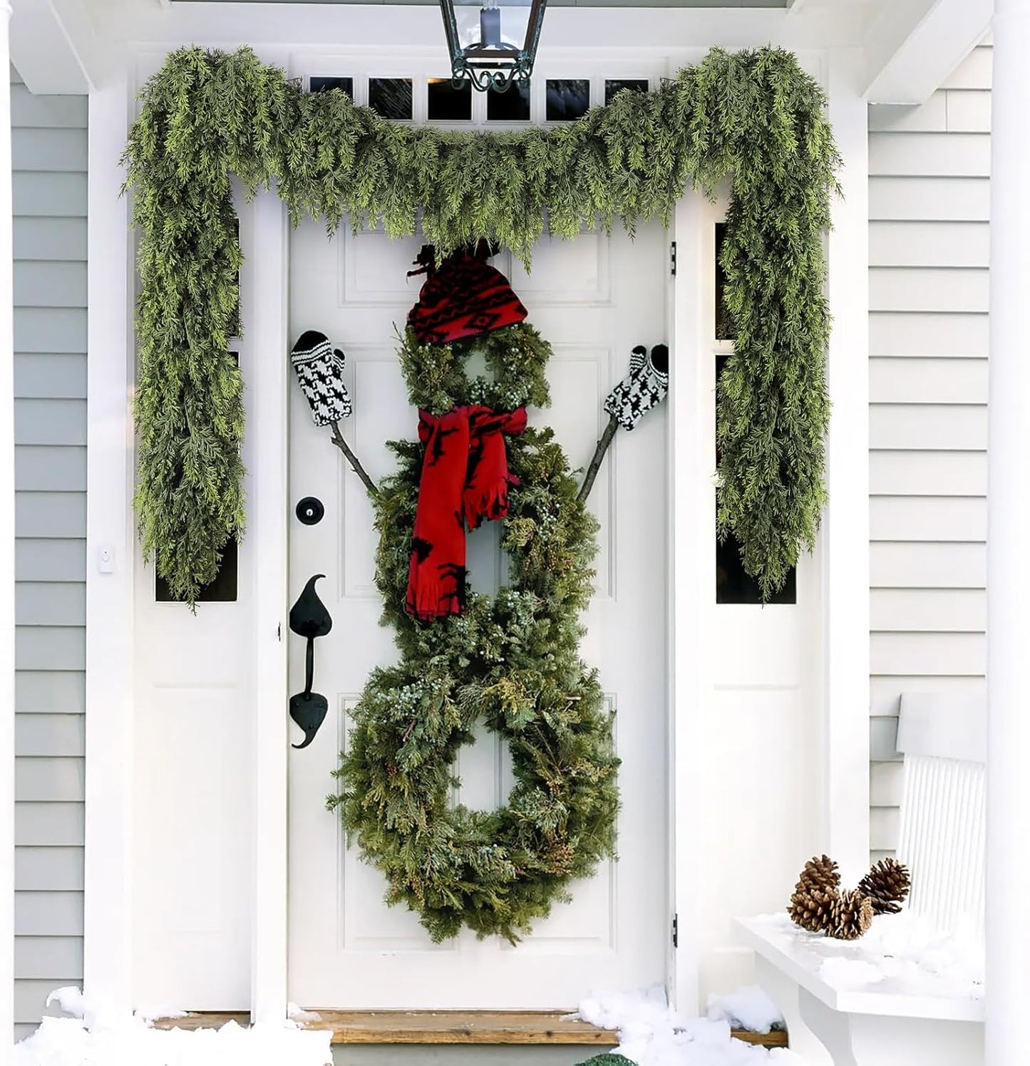 6ft Handmade Faux Cedar Christmas Garland With Lights