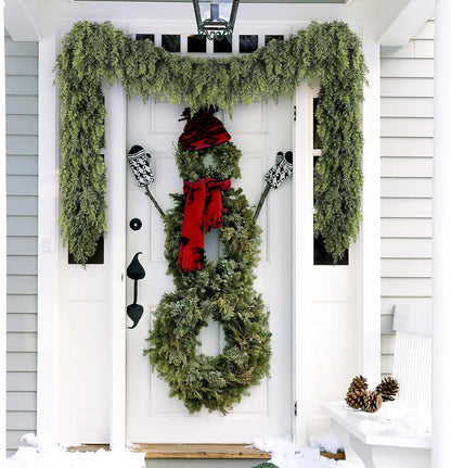 6ft Handmade Faux Cedar Christmas Garland With Lights