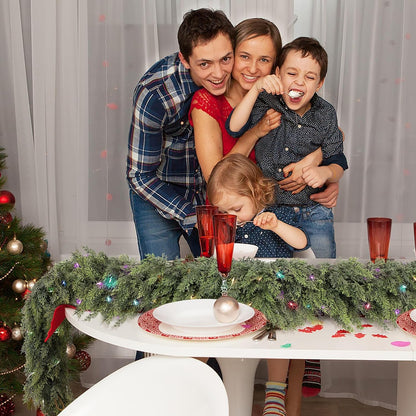 6ft Handmade Faux Cedar Christmas Garland With Lights