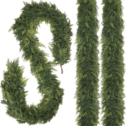 6ft Handmade Faux Cedar Christmas Garland With Lights